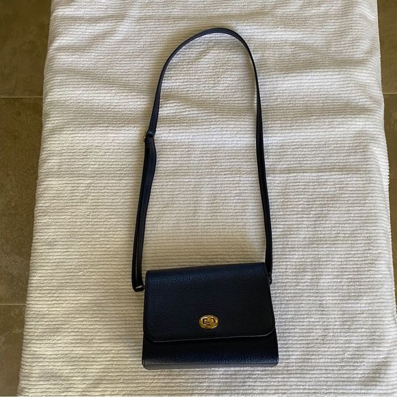 Navy Blue Hard Shell Crossbody Mini Satchel Purse - Picture 13 of 13